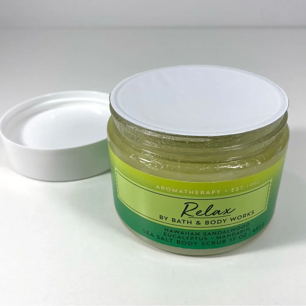 Bath & Body Works Aromatherapy RELAX Sea Salt Exfoliating Body Scrub 17 oz Jar